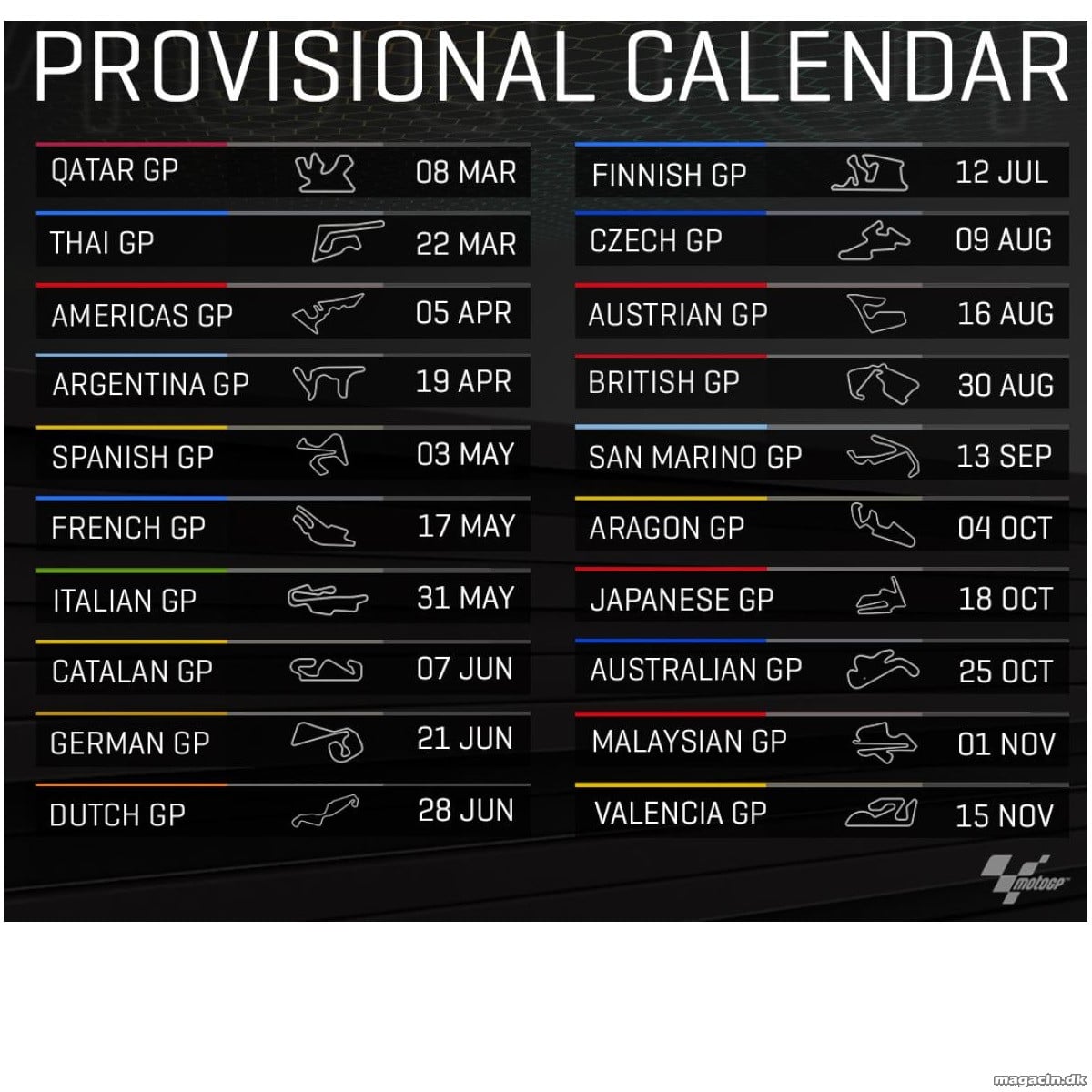 MotoGP 2020 kalender