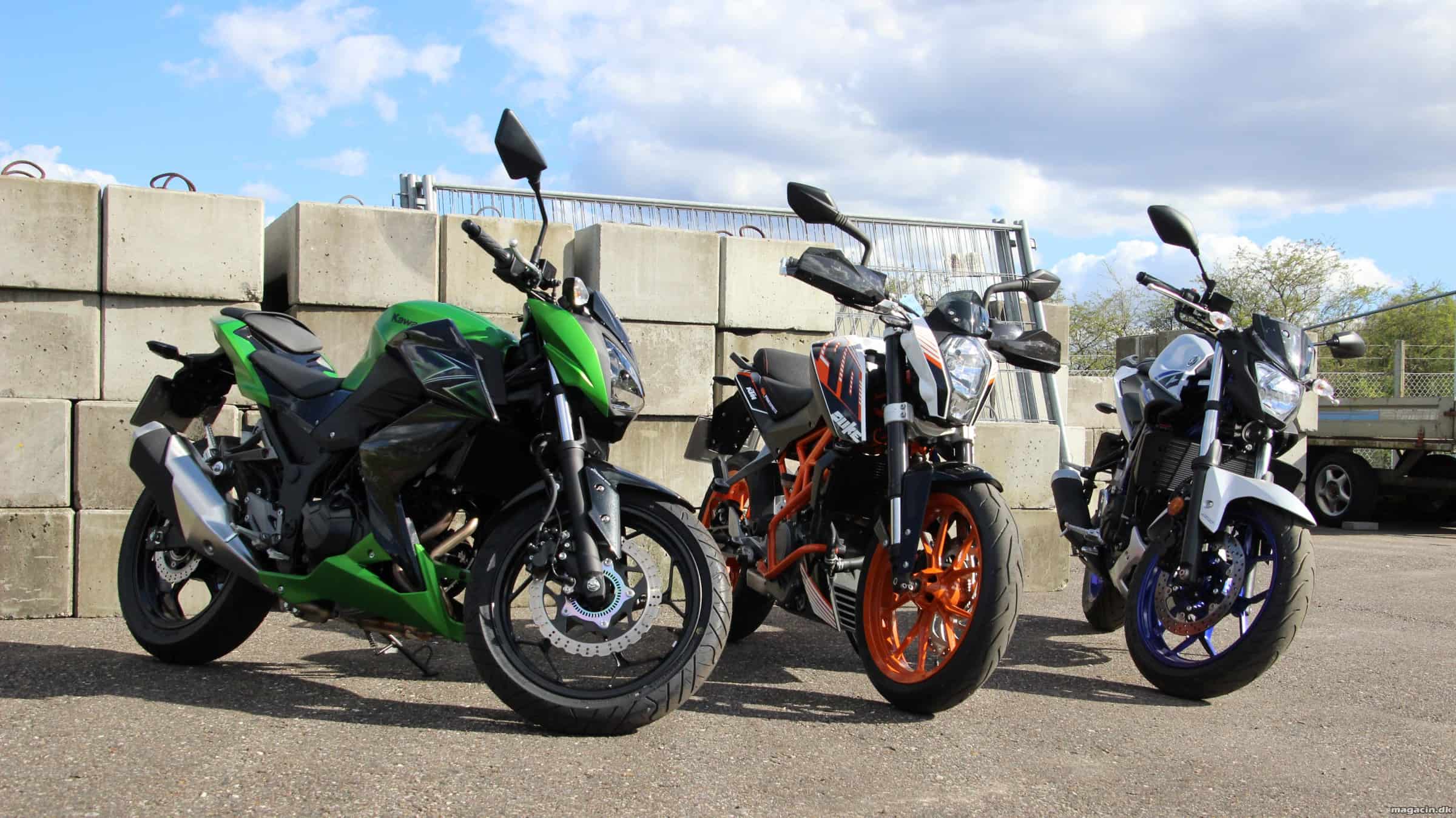 Test: 2016 Kawasaki Z300, KTM Duke 390 og Yamaha MT03 – Tre billige krigere