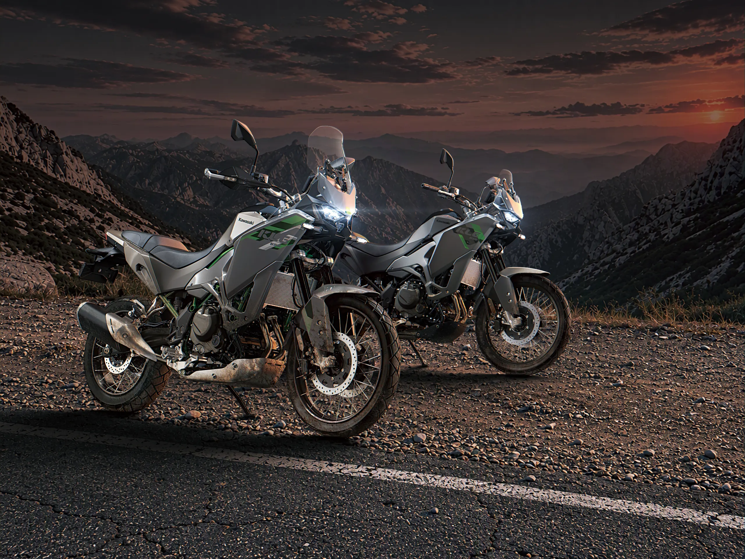 Ny Kawasaki KLE650 med 21″ forhjul og fartpilot